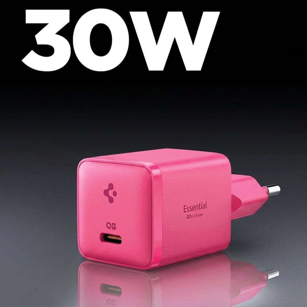 Carregador de Rede Spigen EE301EU Essential, 30W, 3A, 1 x USB-C, Rosa ACH10449