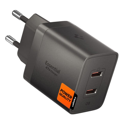 Carregador de Rede Spigen EE472EU Essential, 47W, 3A, 2 x USB-C, Cinzento ACH10450
