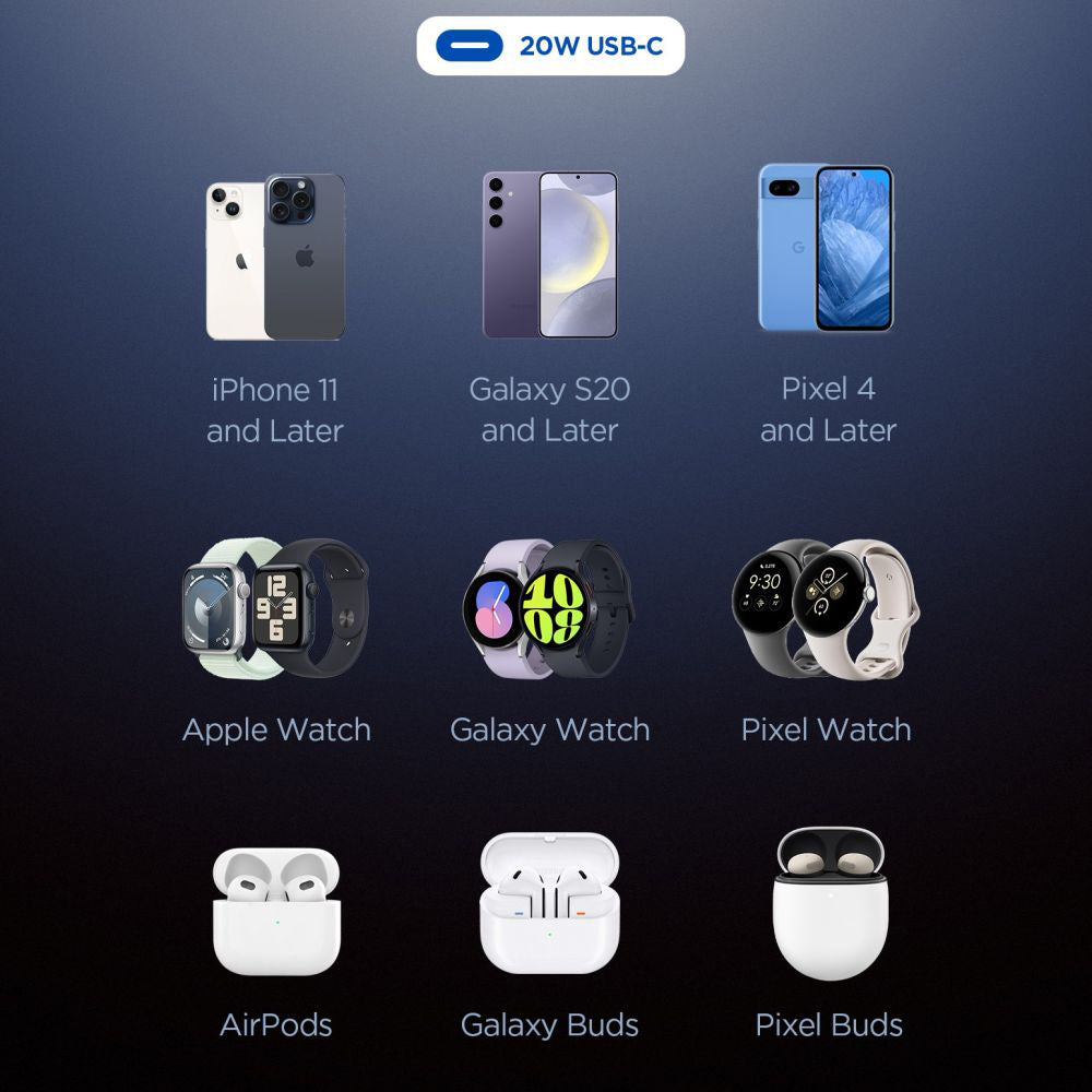 Carregador de Rede Spigen Essential, 20W, 3A, 1 x USB-C, Preto