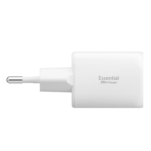 Carregador de Rede Spigen Essential, 35W, 3A, 1 x USB-A - 1 x USB-C, Branco