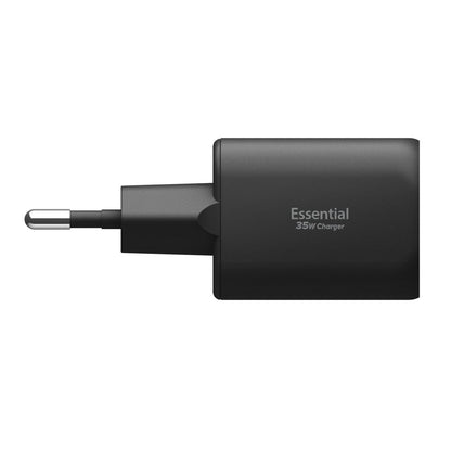 Carregador de Rede Spigen Essential, 35W, 3A, 1 x USB-A - 1 x USB-C, Preto