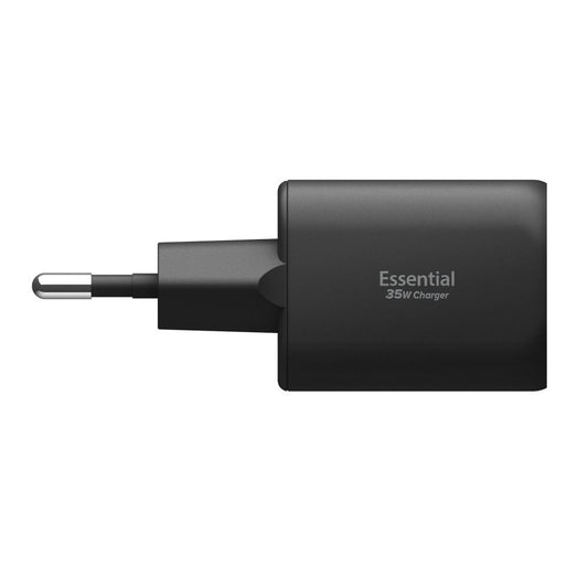 Carregador de Rede Spigen Essential, 35W, 3A, 1 x USB-A - 1 x USB-C, Preto