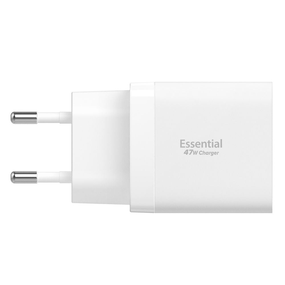 Carregador de Rede Spigen Essential, 47W, 3A, 2 x USB-C, Branco