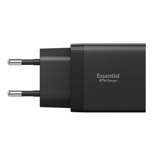 Carregador de Rede Spigen Essential, 47W, 3A, 2 x USB-C, Preto