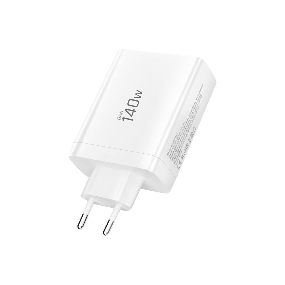 Carregador de Rede Tech-Protect NC140W-GAN, 140W, 5A, 1 x USB-A - 3 x USB-C, Branco