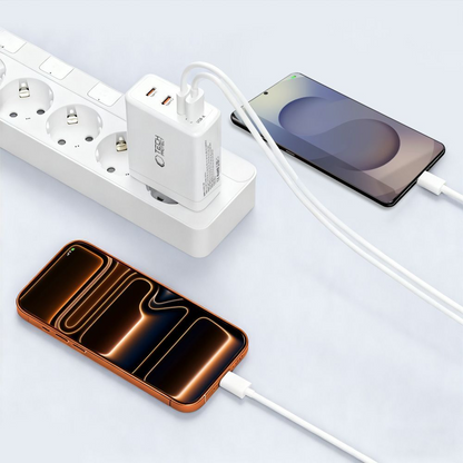 Carregador de Rede Tech-Protect NC140W-GAN, 140W, 5A, 1 x USB-A - 3 x USB-C, Branco