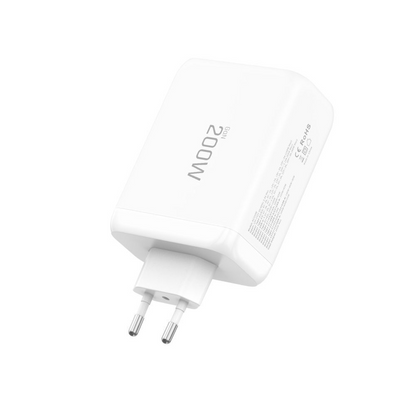 Carregador de Rede Tech-Protect NC200W-GAN, 200W, 5A, 1 x USB-A - 3 x USB-C, Branco