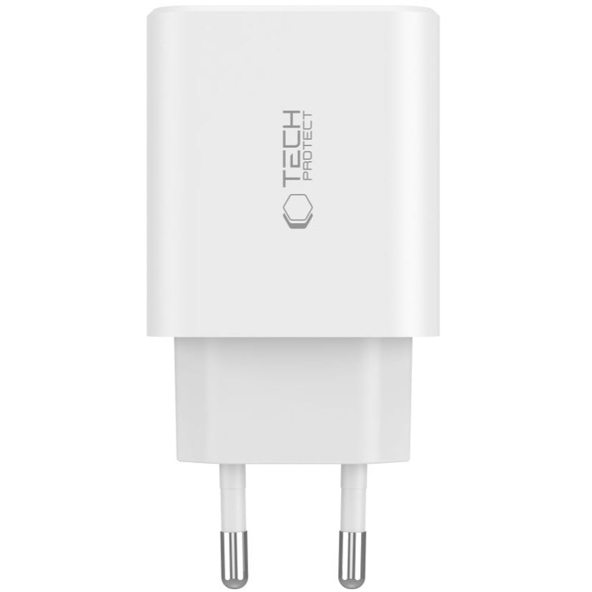 Carregador de rede Tech-Protect NC30W, 30W, 3A, 1 x USB-A - 2 x USB-C, branco 