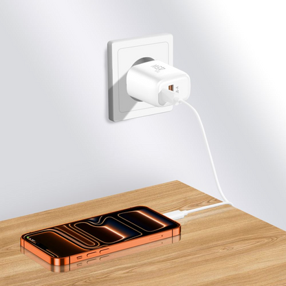 Carregador de Rede Tech-Protect NCA45W, 45W, 3A, 1 x USB-A - 1 x USB-C, Branco