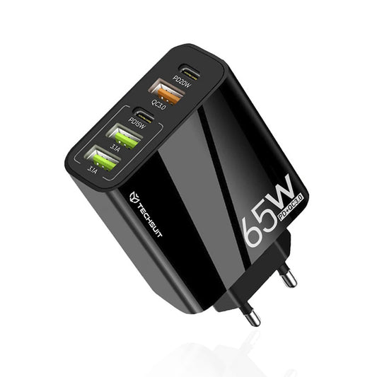 Carregador de Rede Techsuit CHC2 PentaXPower, 20W, 3A, 3 x USB-A - 2 x USB-C, Preto