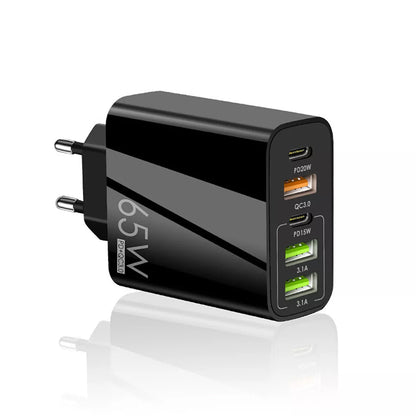 Carregador de Rede Techsuit CHC2 PentaXPower, 20W, 3A, 3 x USB-A - 2 x USB-C, Preto
