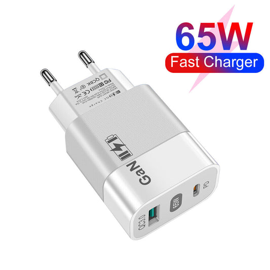 Carregador de Rede Techsuit CHPD131, 65W, 3.25A, 1 x USB-A - 1 x USB-C, Branco