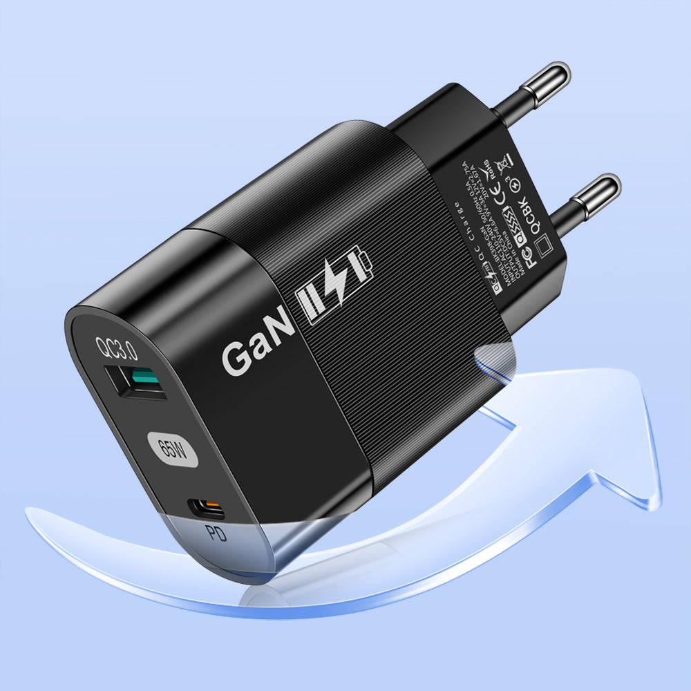 Carregador de Rede Techsuit CHPD131, 65W, 3.25A, 1 x USB-A - 1 x USB-C, Preto