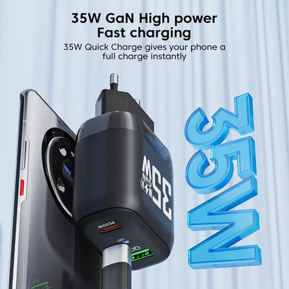 Carregador de Rede Techsuit CHPD174, 35W, 3A, 1 x USB-A - 1 x USB-C, Preto