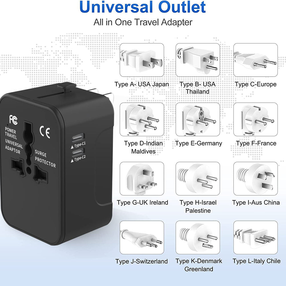 Carregador de Rede Techsuit HHT202-2C Travel, 15W, 3A, 2 x USB-C, Branco