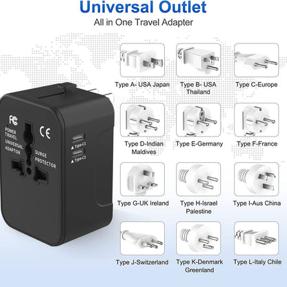 Carregador de Rede Techsuit HHT202-2C Travel, 15W, 3A, 2 x USB-C, Branco
