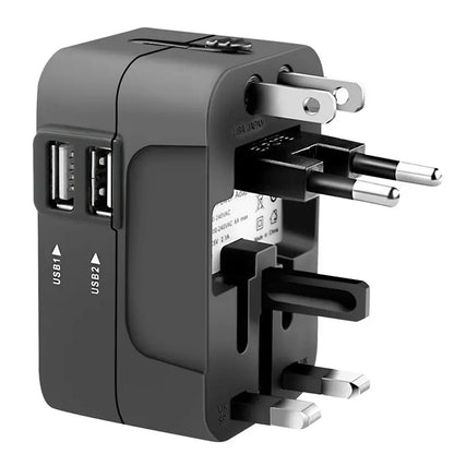 Carregador de Rede Techsuit HHT202 Travel, 10W, 2A, 2 x USB-A, Preto