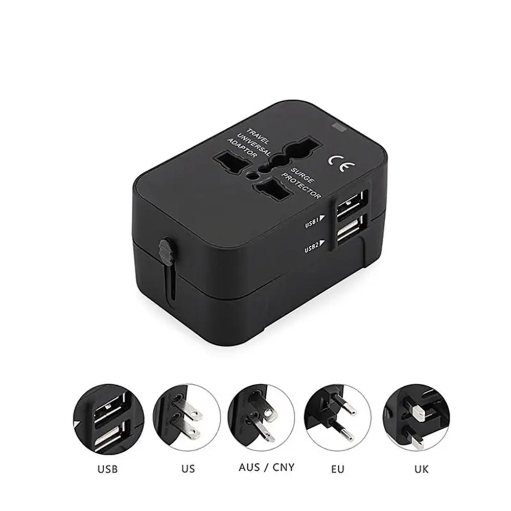 Carregador de Rede Techsuit HHT202 Travel, 10W, 2A, 2 x USB-A, Preto
