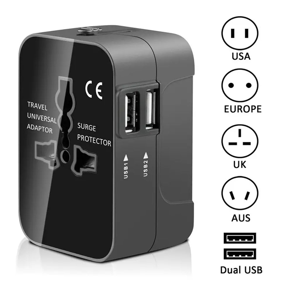 Carregador de Rede Techsuit HHT202 Travel, 10W, 2A, 2 x USB-A, Preto