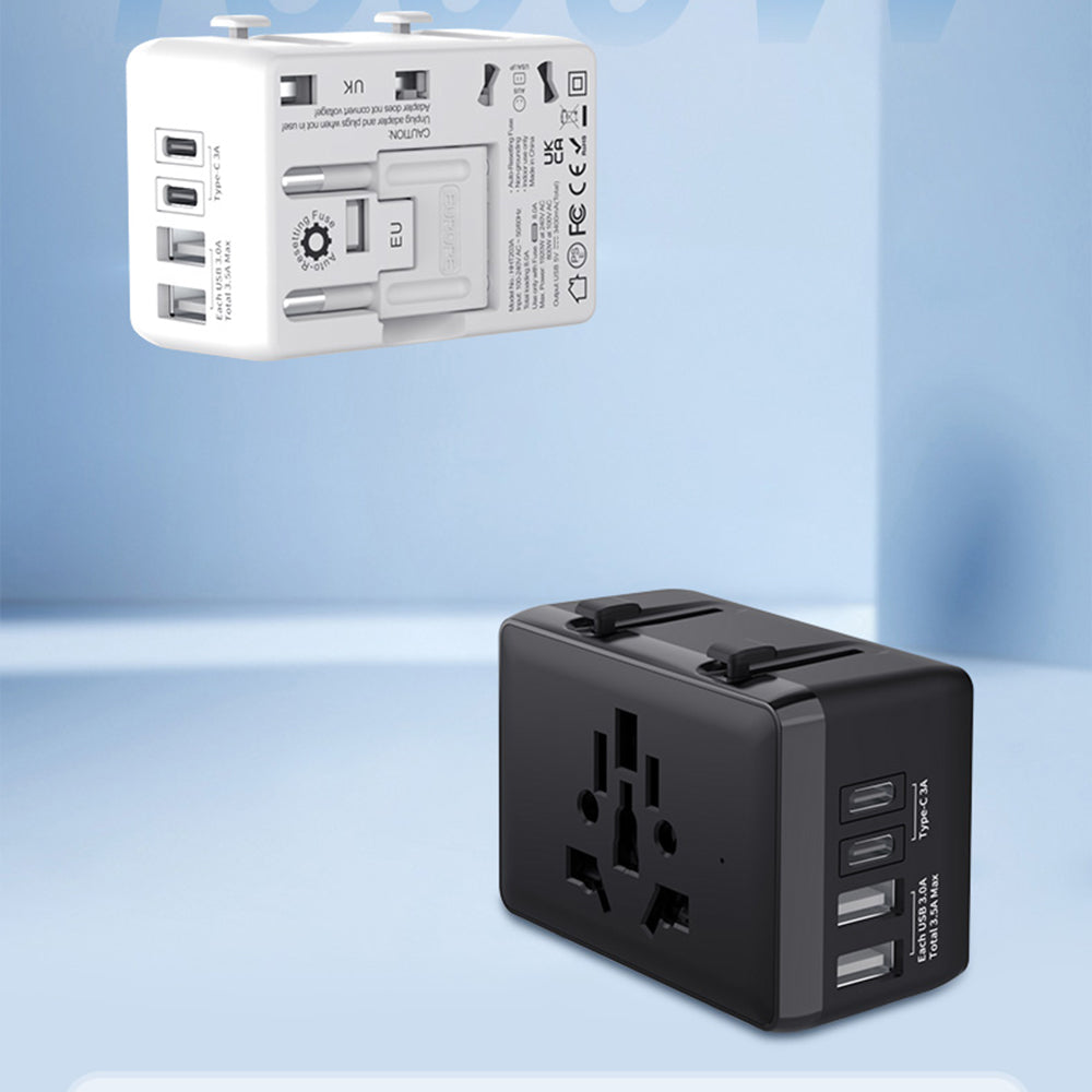 Techsuit HHT203A Travel Network Charger, 20W, 3A, 2 x USB-A - 2 x USB-C, White