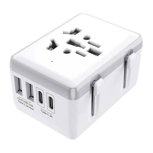 Carregador de Rede Techsuit HHt204A Travel, 15W, 3A, 2 x USB-A - 2 x USB-C, Branco