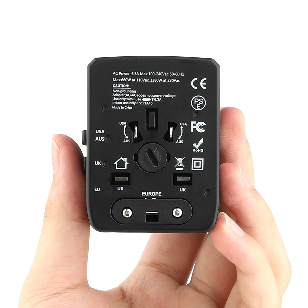 Carregador de Rede Techsuit HHT520 Travel, 15W, 3A, 3 x USB-A - 1 x USB-C, Preto