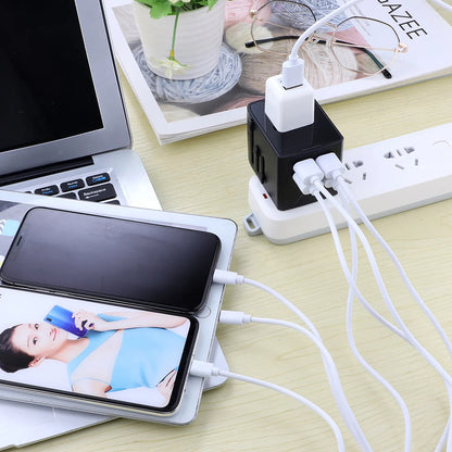 Carregador de Rede Techsuit HHT520 Travel, 15W, 3A, 3 x USB-A - 1 x USB-C, Preto