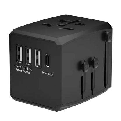 Carregador de Rede Techsuit HHT904-B1 Travel, 15W, 3A, 3 x USB-A - 1 x USB-C, Preto