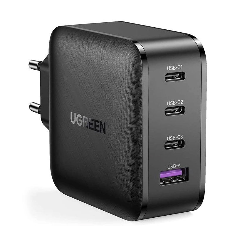 Carregador de rede UGREEN CD104, 65W, 3A, 1 x USB-A - 3 x USB-C, preto