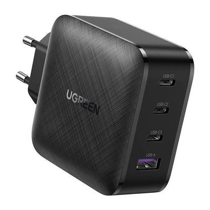 Carregador de rede UGREEN CD104, 65W, 3A, 1 x USB-A - 3 x USB-C, preto