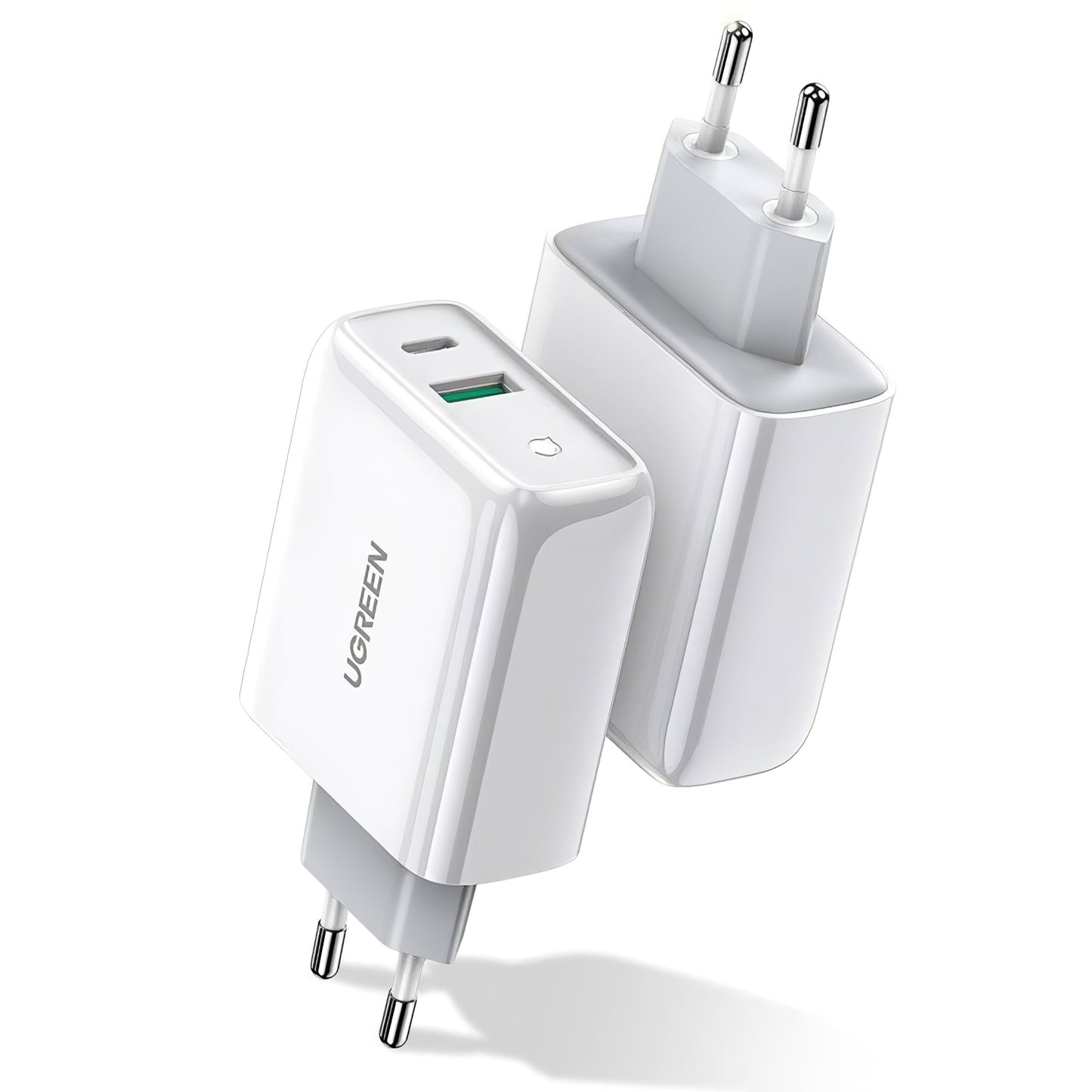 Carregador de rede UGREEN CD170, 36W, 3A, 1 x USB-A - 1 x USB-C, branco 