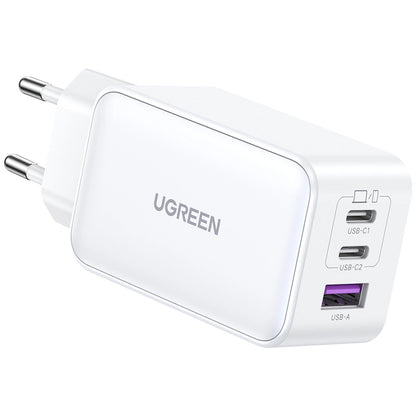 Carregador de rede UGREEN CD244, 65W, 3A, 1 x USB-A - 2 x USB-C, cinzento 