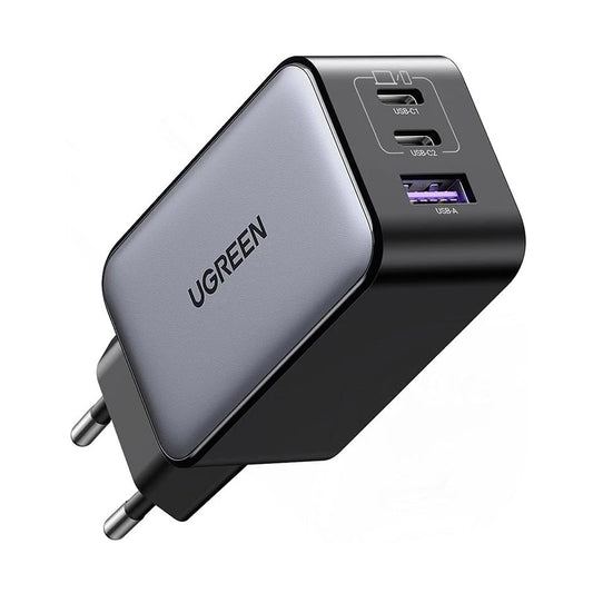 Carregador de Rede UGREEN CD244 (10335), 65W, 3A, 1 x USB-A - 2 x USB-C, Cinzento