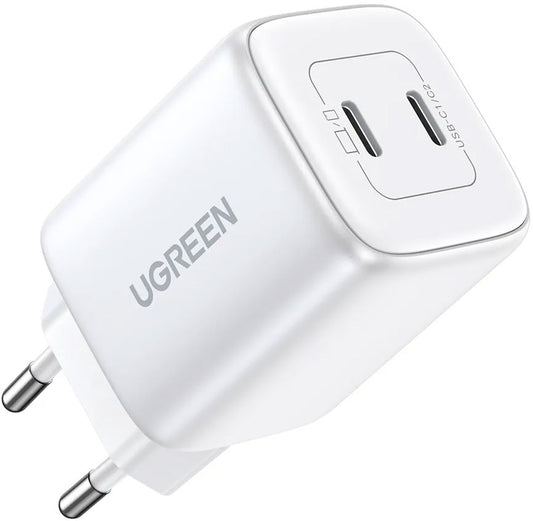 Carregador de Rede UGREEN CD294, 45W, 3A, 2 x USB-C, Branco