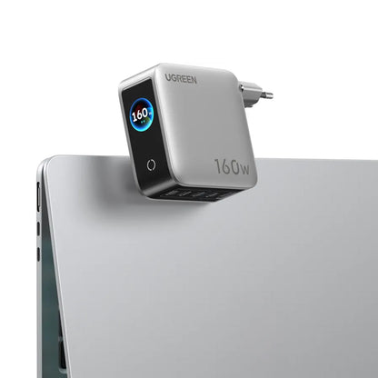 Carregador de rede UGREEN Nexode Pro X774 (65637B) com ecrã, 160 W, 5 A, 1 x USB-A - 4 x USB-C, Cinzento