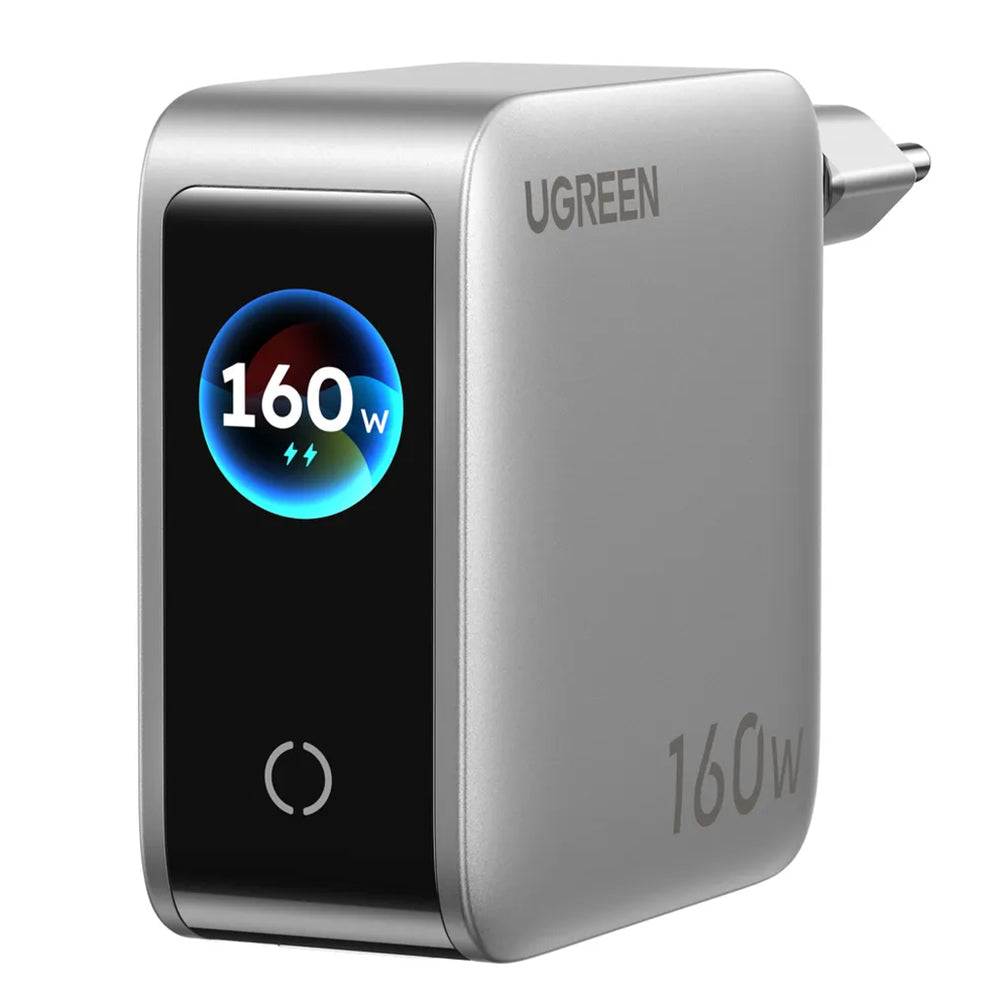 Carregador de rede UGREEN Nexode Pro X774 (65637B) com ecrã, 160 W, 5 A, 1 x USB-A - 4 x USB-C, Cinzento