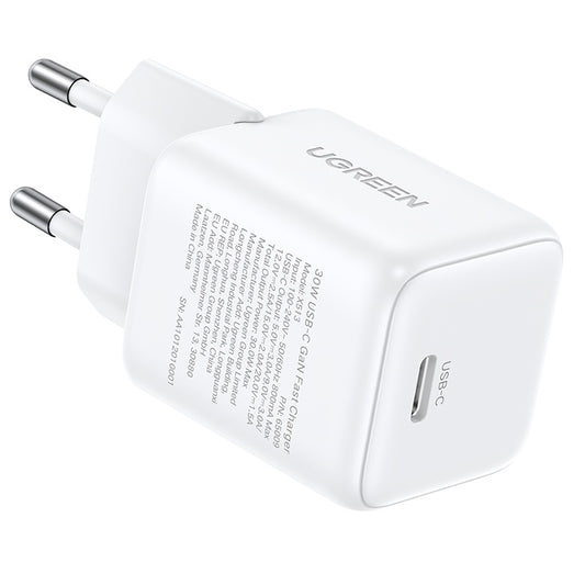 Carregador de Rede UGREEN X513, 30W, 3A, 1 x USB-C, Branco