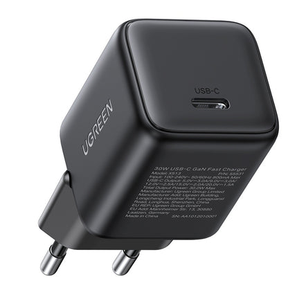 Carregador de Rede UGREEN X513, 30W, 3A, 1 x USB-C, Preto