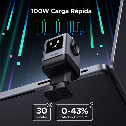 Carregador de Rede UGREEN X688 Uno, 100W, 5A, 1 x USB-A - 3 x USB-C, Preto