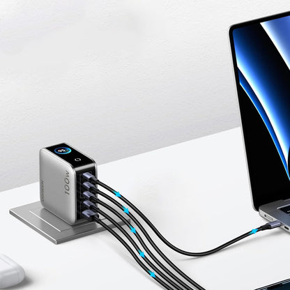 Carregador de Rede UGREEN X773 (65620B), 100W, 1 x USB-A - 4 x USB-C, Cinzento