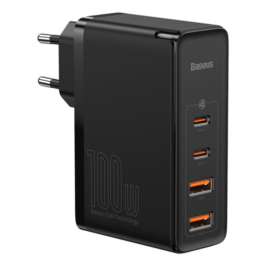 Carregador de rede Baseus GaN2 Pro, 100W, 5A, 2 x USB-A - 2 x USB-C, preto CCGAN2P-L01