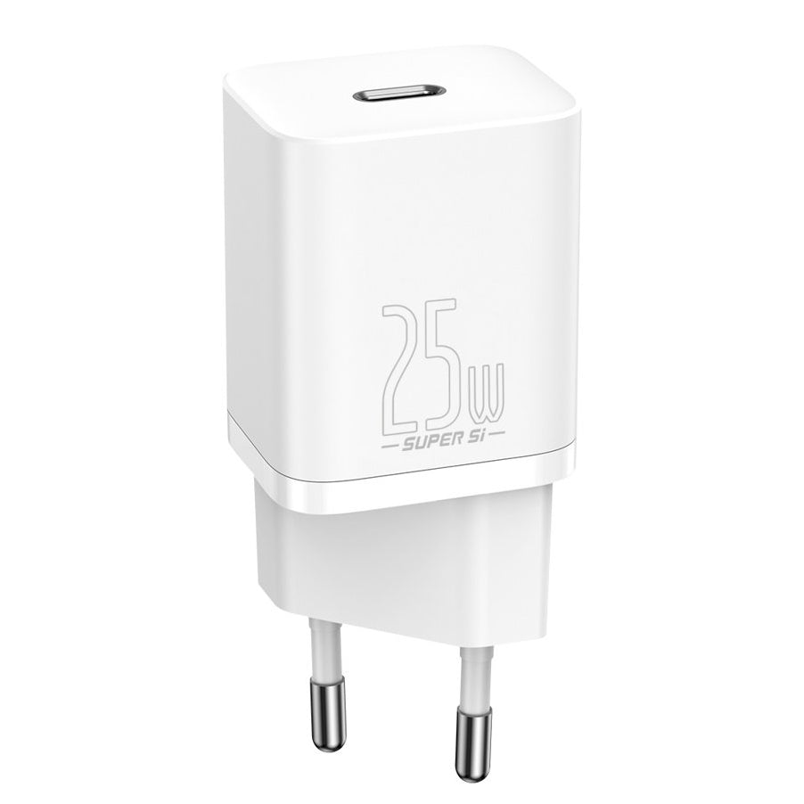 Carregador de rede Baseus Super Si, 25 W, 3 A, 1 x USB-C, branco CCSP020102