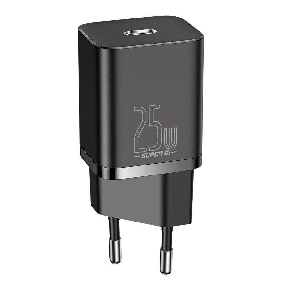 Carregador de rede Baseus Super Si, 25 W, 3 A, 1 x USB-C, preto CCSP020101