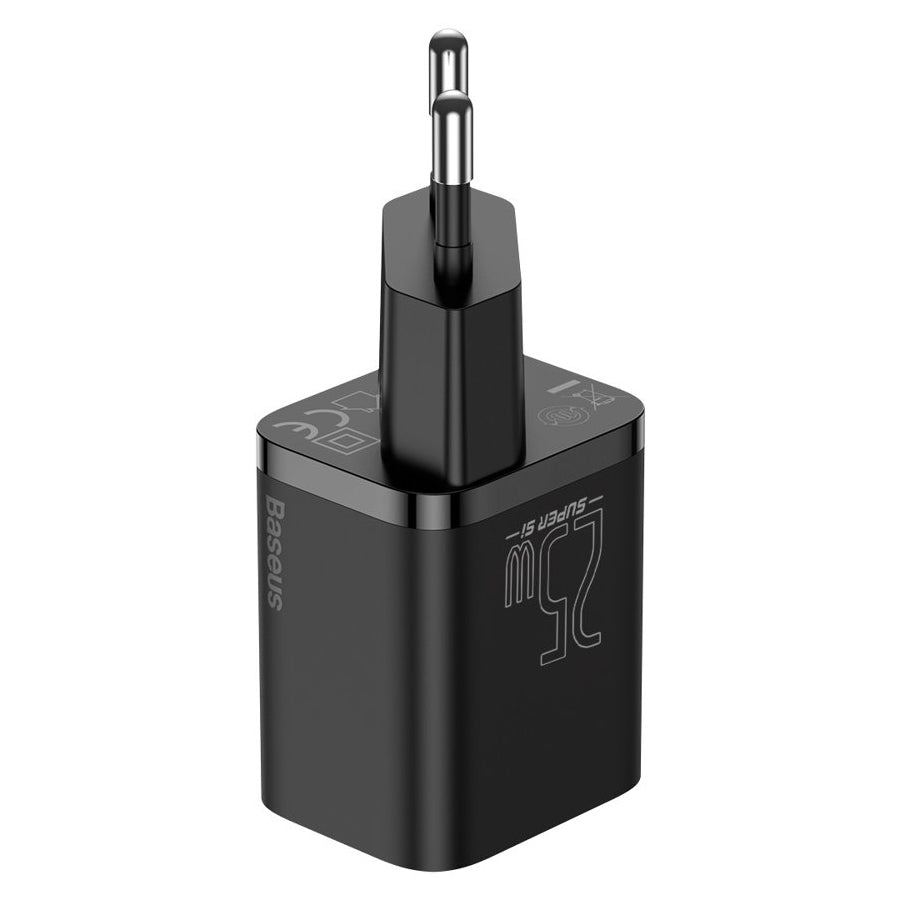 Carregador de rede Baseus Super Si, 25 W, 3 A, 1 x USB-C, preto CCSP020101