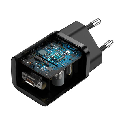 Carregador de rede Baseus Super Si, 25 W, 3 A, 1 x USB-C, preto CCSP020101