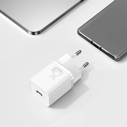 Carregador de rede Baseus Super Si, 25 W, 3 A, 1 x USB-C, branco CCSP020102