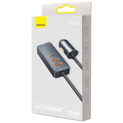 Carregador de automóvel Baseus Share Together, 120 W, 3 A, 2 x USB-A - 2 x USB-C, cinzento CCBT-A0G