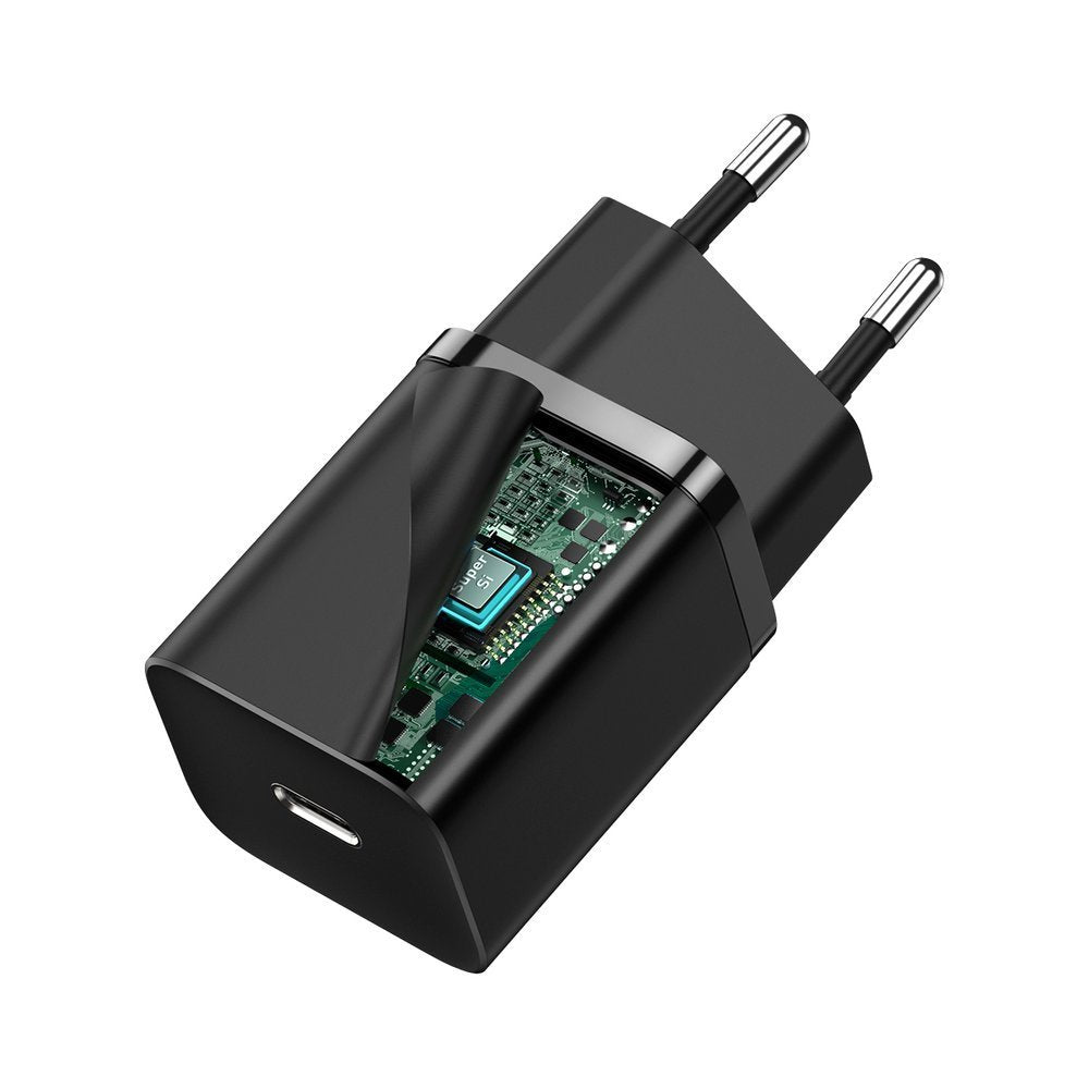 Carregador de rede Baseus Super Si, 30W, 3A, 1 x USB-C, preto CCSUP-J01 