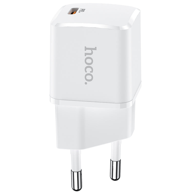 Carregador de rede HOCO N10, 20W, 3A, 1 x USB-C, branco