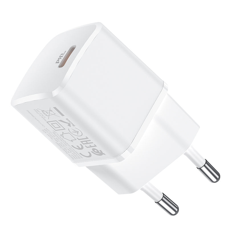 Carregador de rede HOCO N10, 20W, 3A, 1 x USB-C, branco